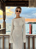 Claribel Crochet Beach Cover Up Maxi Dress