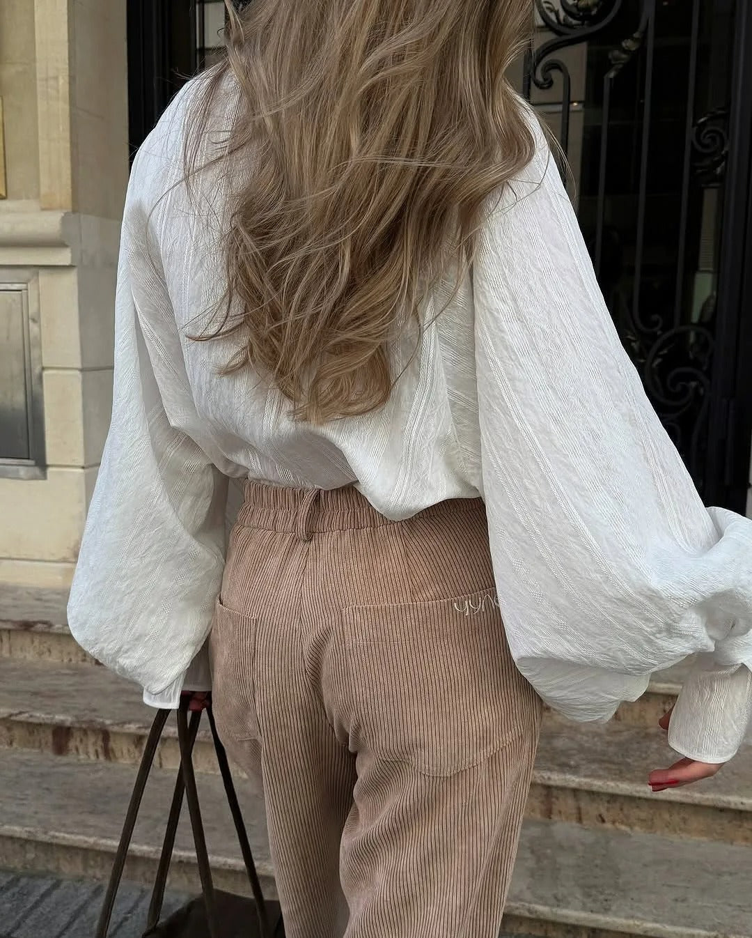 Amalina Cotton Oversized Balloon Sleeve Blouse