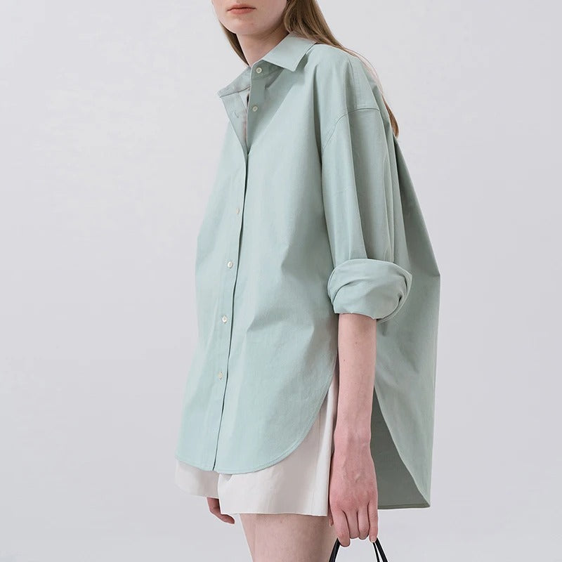 Neravie Oversized Button Front Shirt