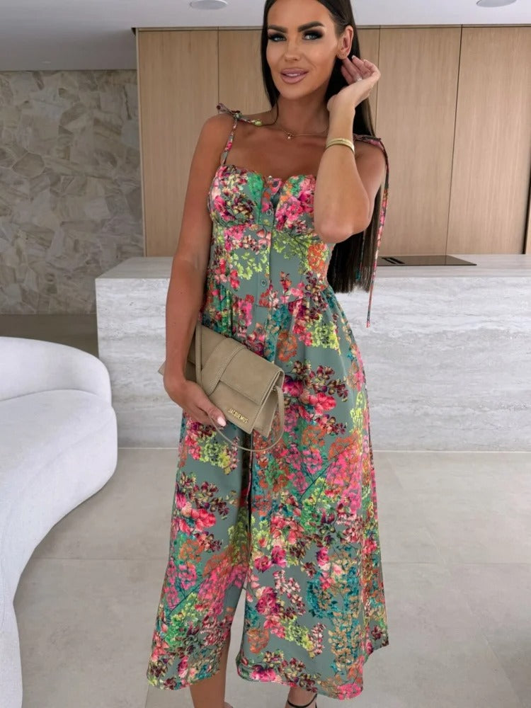 Fioralie Floral Summer Midi Dress