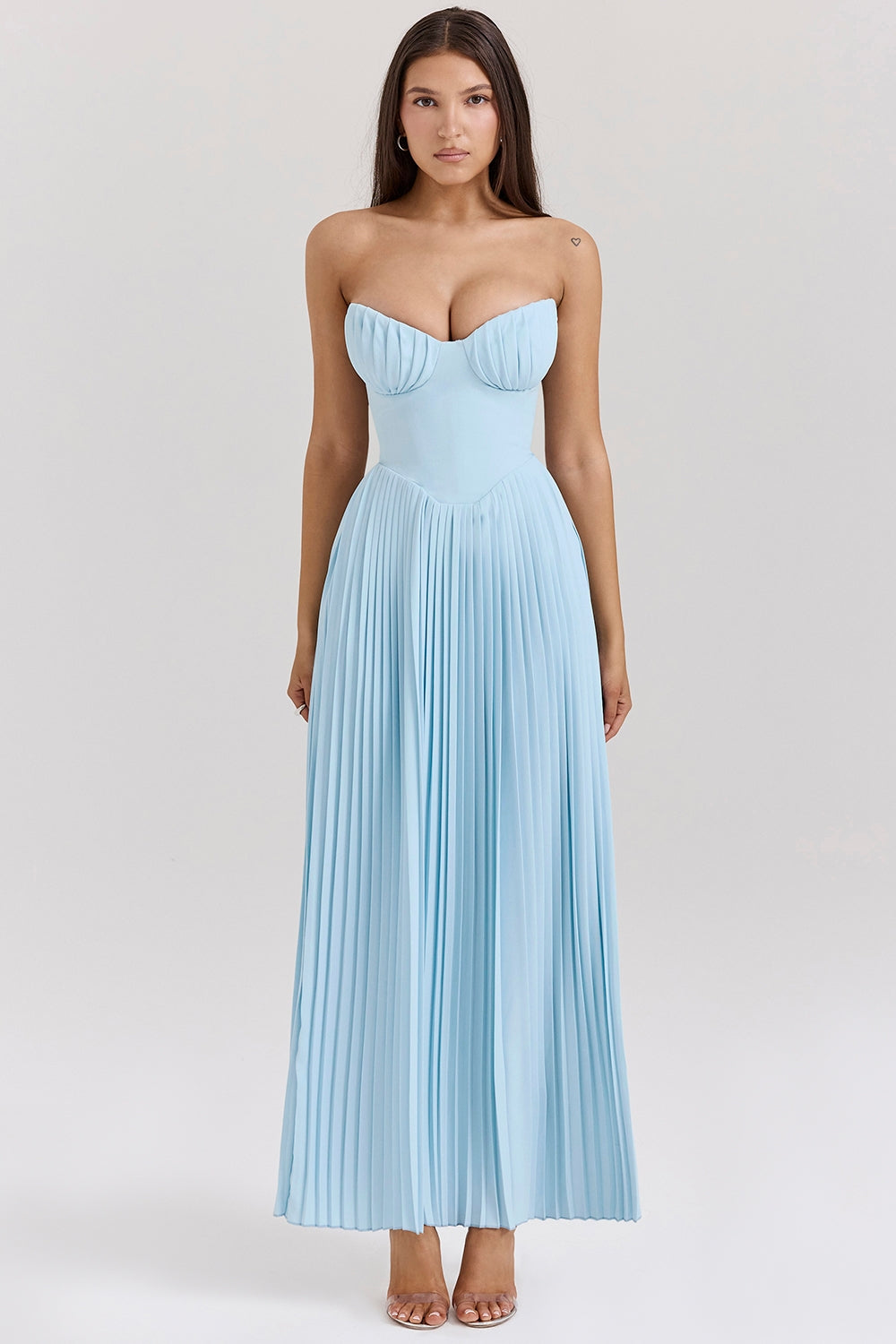 Mireta Corset Pleated Maxi Dress