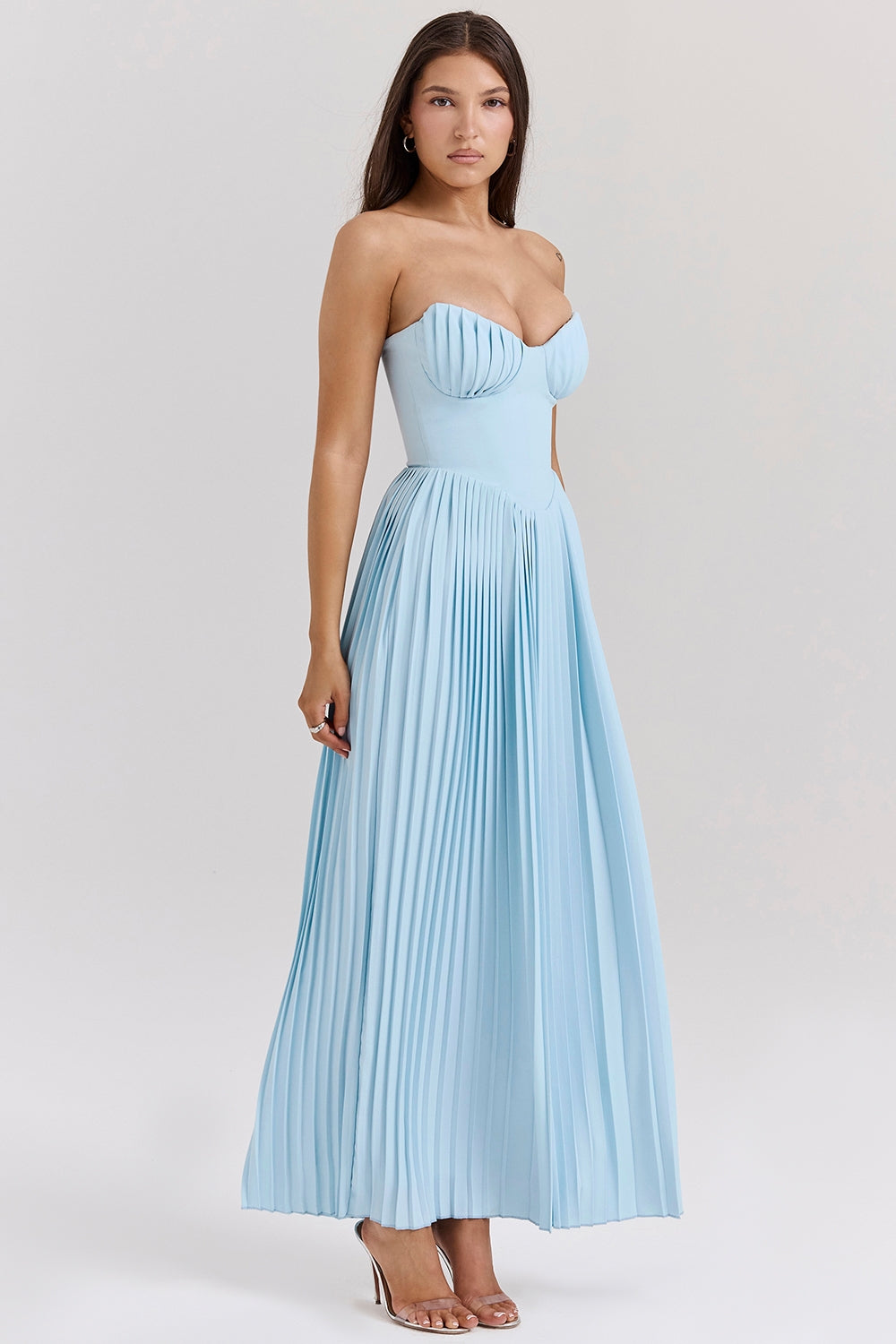 Mireta Corset Pleated Maxi Dress