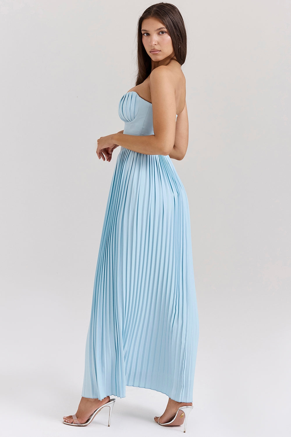 Mireta Corset Pleated Maxi Dress