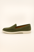 Olive Green Suede Loafers
