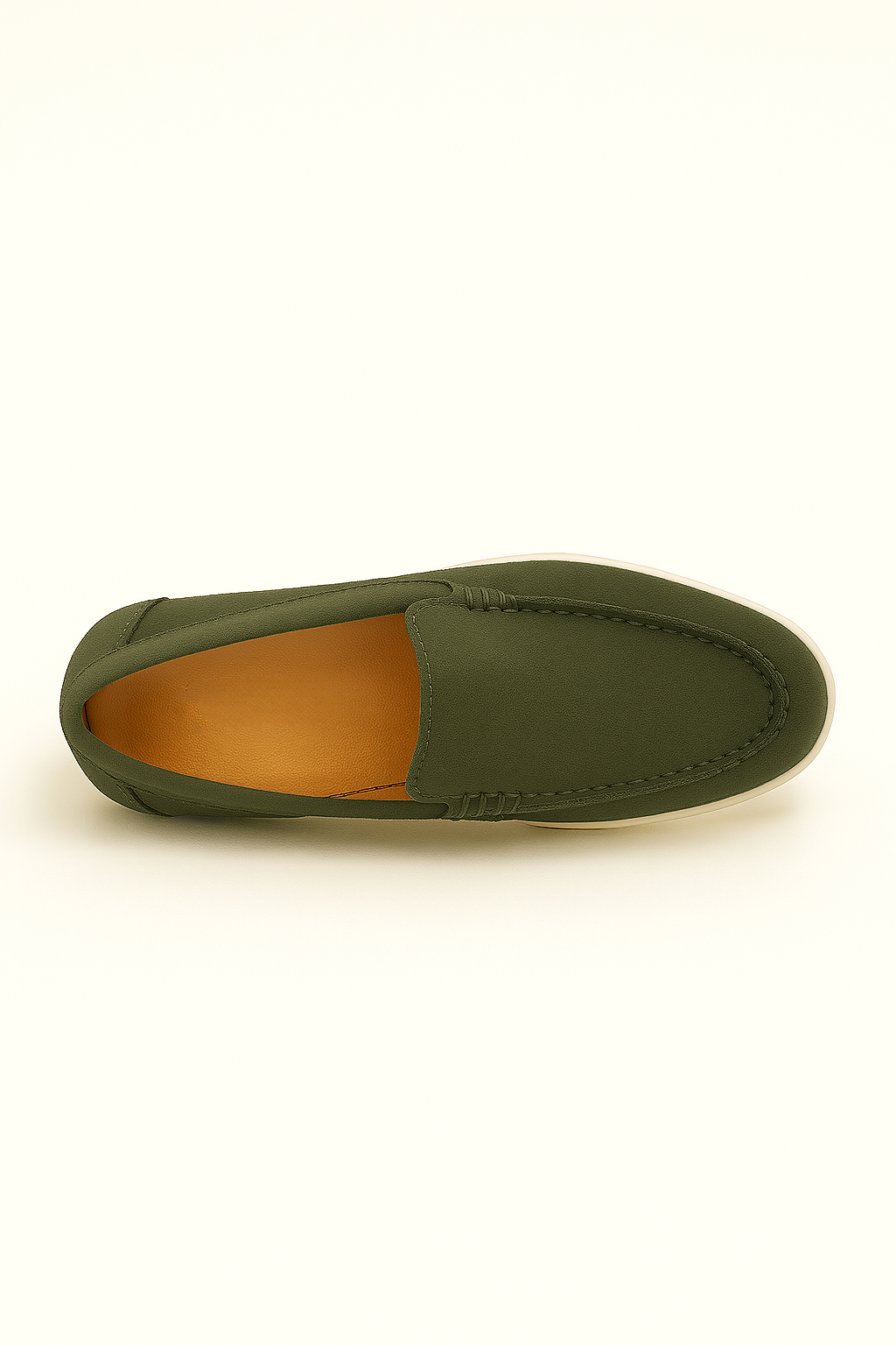 Olive Green Suede Loafers