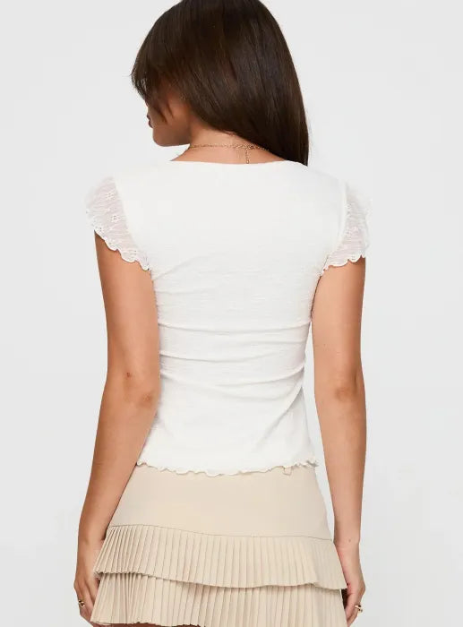 Ravenella White Peplum Top