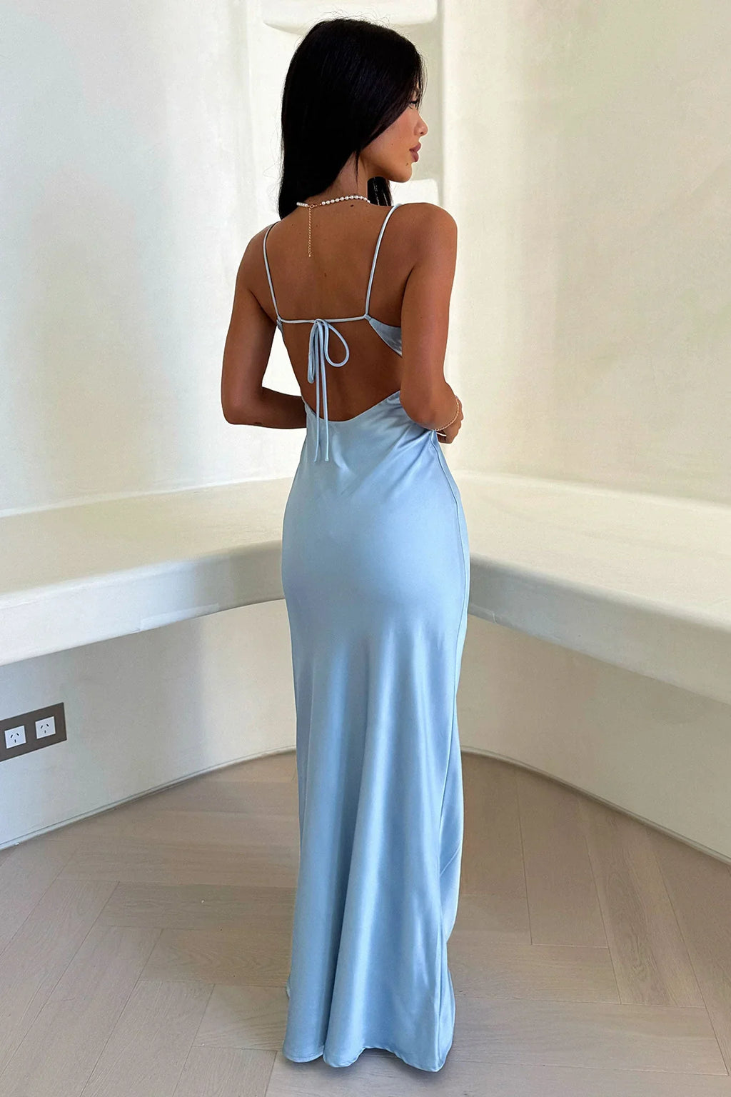 Querinda Satin Slip Maxi Dress