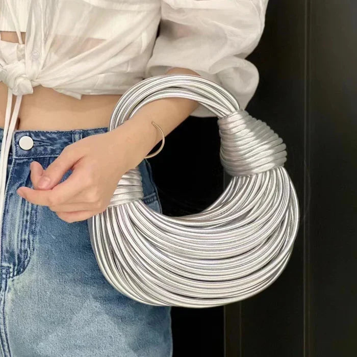 Carmedina Sculpted Gold Handbag