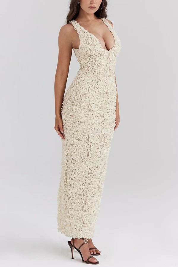 Emily Floral Bodycon Maxi Dress