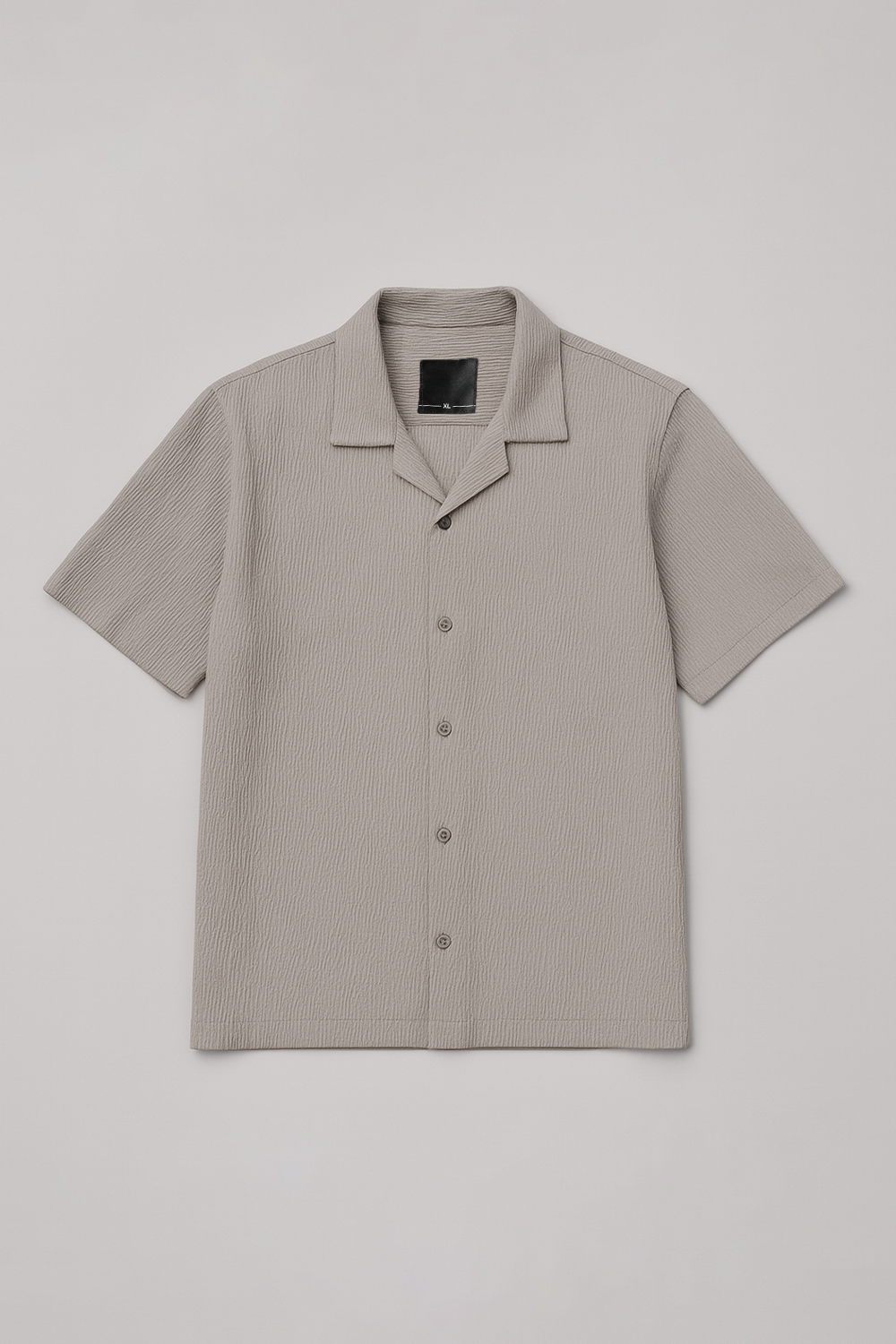 Slate Grey Crinkled Cuban Collar Shirt