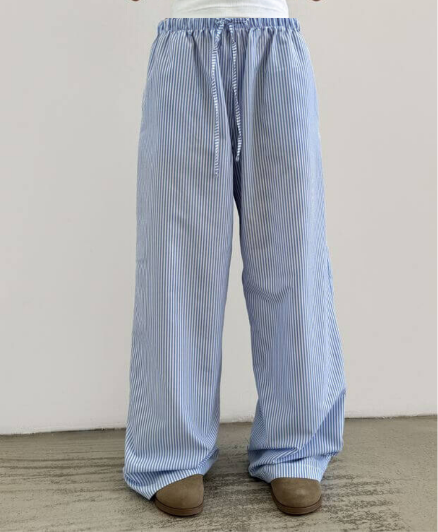 Sile Striped Cotton Trousers