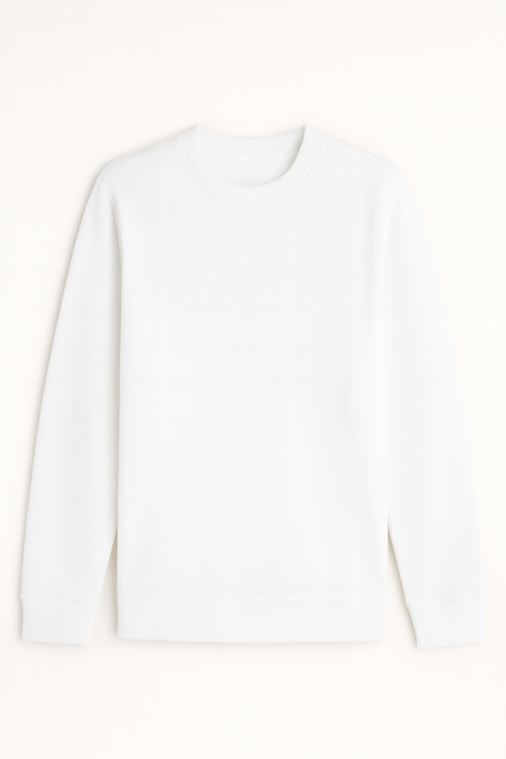 White Textured Sweatshirt