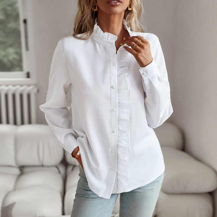 Ella Pleated Ruffle Blouse